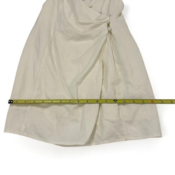LUSH White Mini Side Button Wrap Dress Medium - Picture 6 of 7